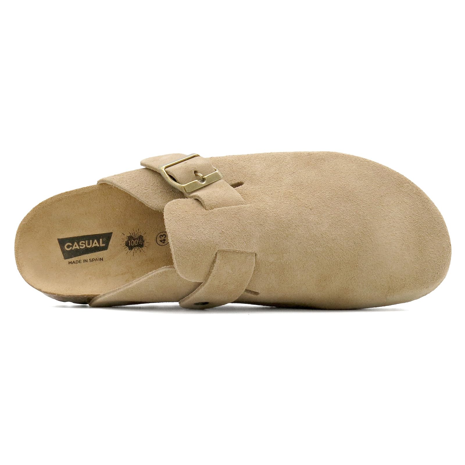 CASUAL Sabots en cuir pour homme - Chaussons confortables avec semelle en liège et semelle intérieure - Fabriqué en Espagne