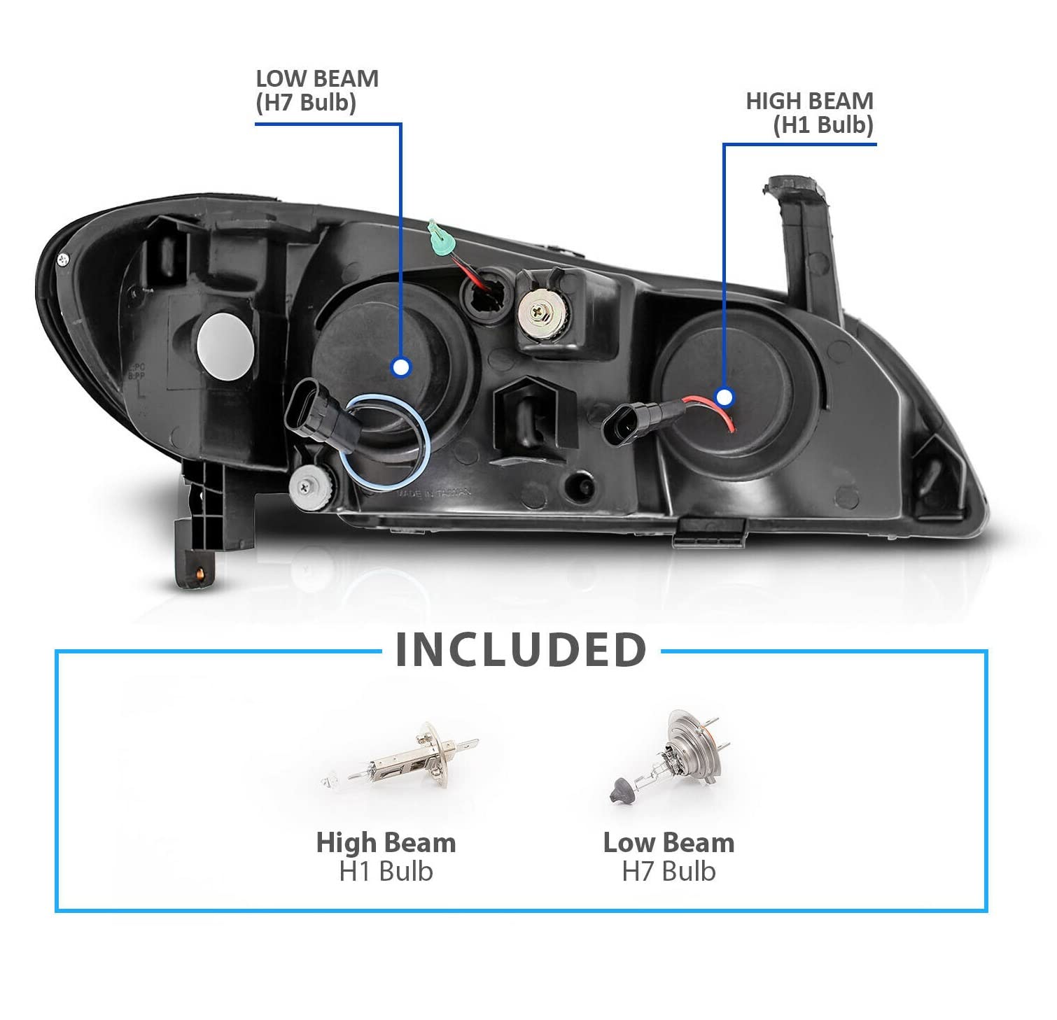 BuyRVlights Damon Tuscany 2006-2013 RV Motorhome Pair (Left & Right) Replacement Headlights Head Lights Front Lamps