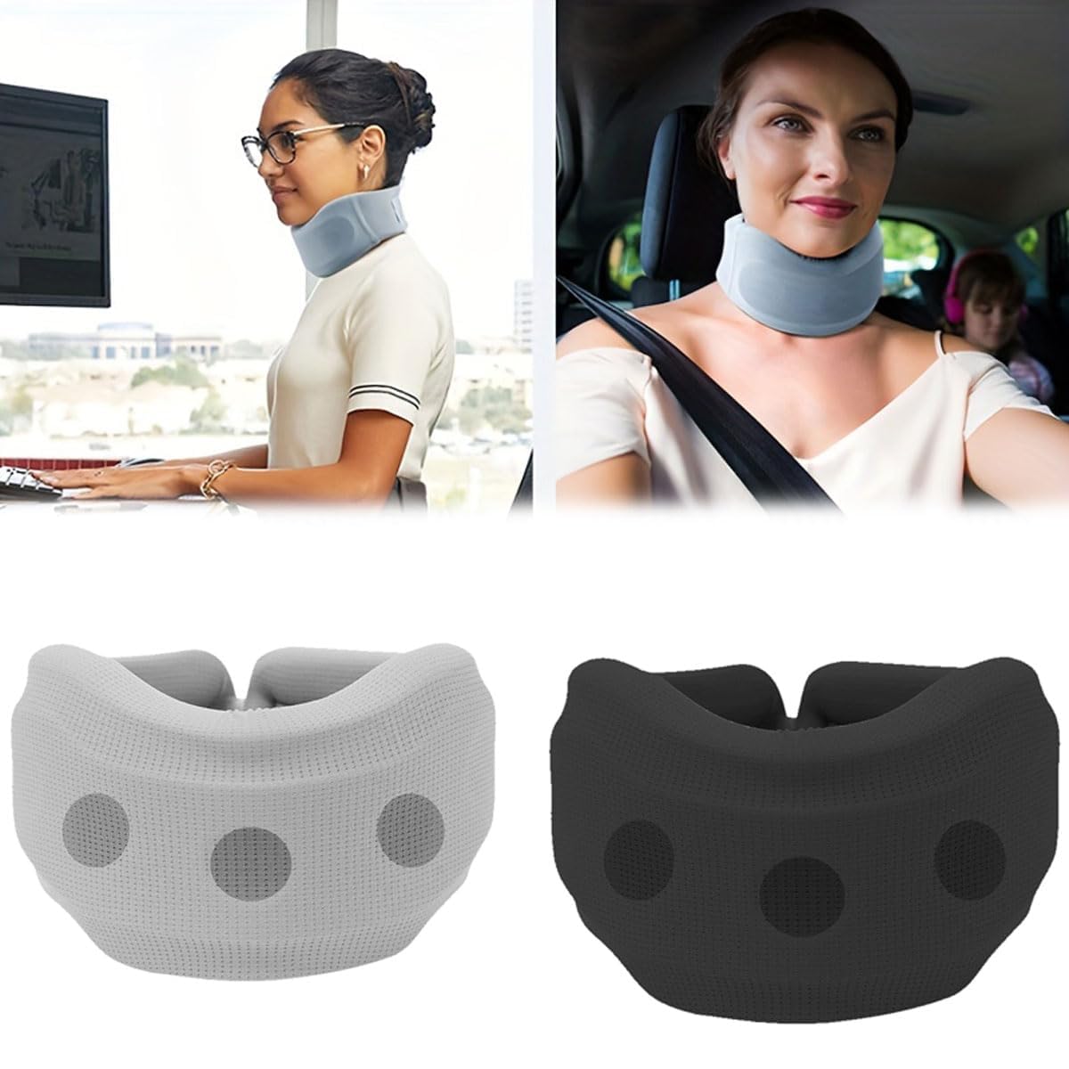 MINZHI 2 pcs Supporto per il collo per dolore, Collare di supporto cervicale, Collare cervicale, dotato di cinghie staccabili, allevia efficacemente il dolore e la pressione sulla colonna vertebrale.