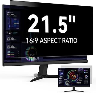 21.5 Inch Computer Privacy Screen Filter for 16:9 Widescreen Monitor, Removable Eye Protection Anti Glare Blue Light Filter Privacy Shield, Anti Scratch Anti Spy Screen Protector Film 21.5 in