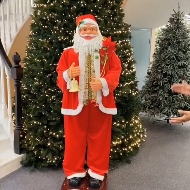 Amazon.co.jp: 歌って踊るサンタクロース、等身大の電動動くサンタ像