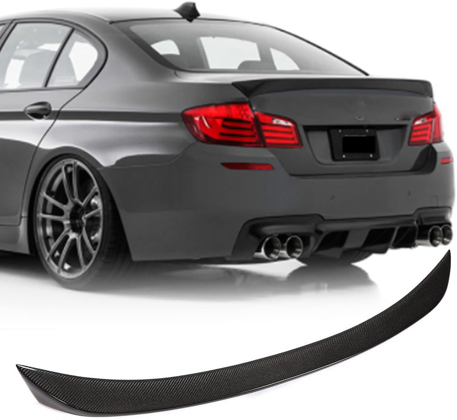 Carbon Fiber Rear Trunk Spoiler Fits for BMW 5 Series F10 Sedan 2010-2018 Factory Outlet 520i 523i 528i 530i 535i 550i M5 Car Rear Boot Lid Highkick Spoiler Wing Lip (Type C)