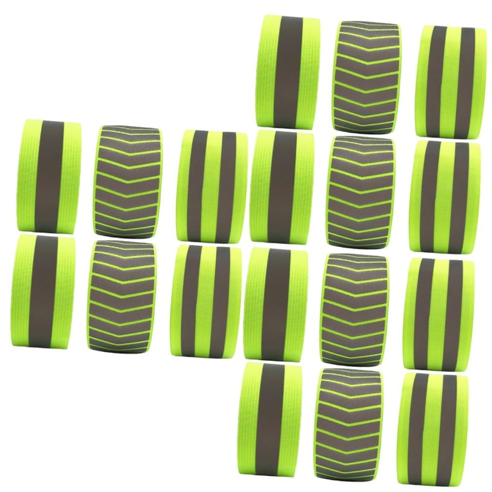 Kisangel Bracelet Réfléchissant Bandes Réfléchissantes Brassard Reflechissant Bande Réfléchissante Réflecteur Sport Hommes Brassard Réfléchissant Bracelets De Sécurité Green