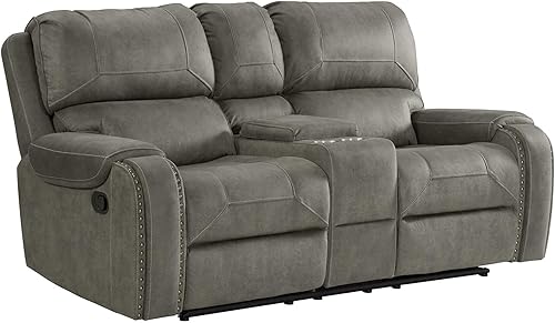 Miniatura 4 de Sunset Trading Calvin - Juego de 3 piezas para sala de estar sofá sillón reclinable y sofá de dos plazas con soportes para consola de almacenamiento