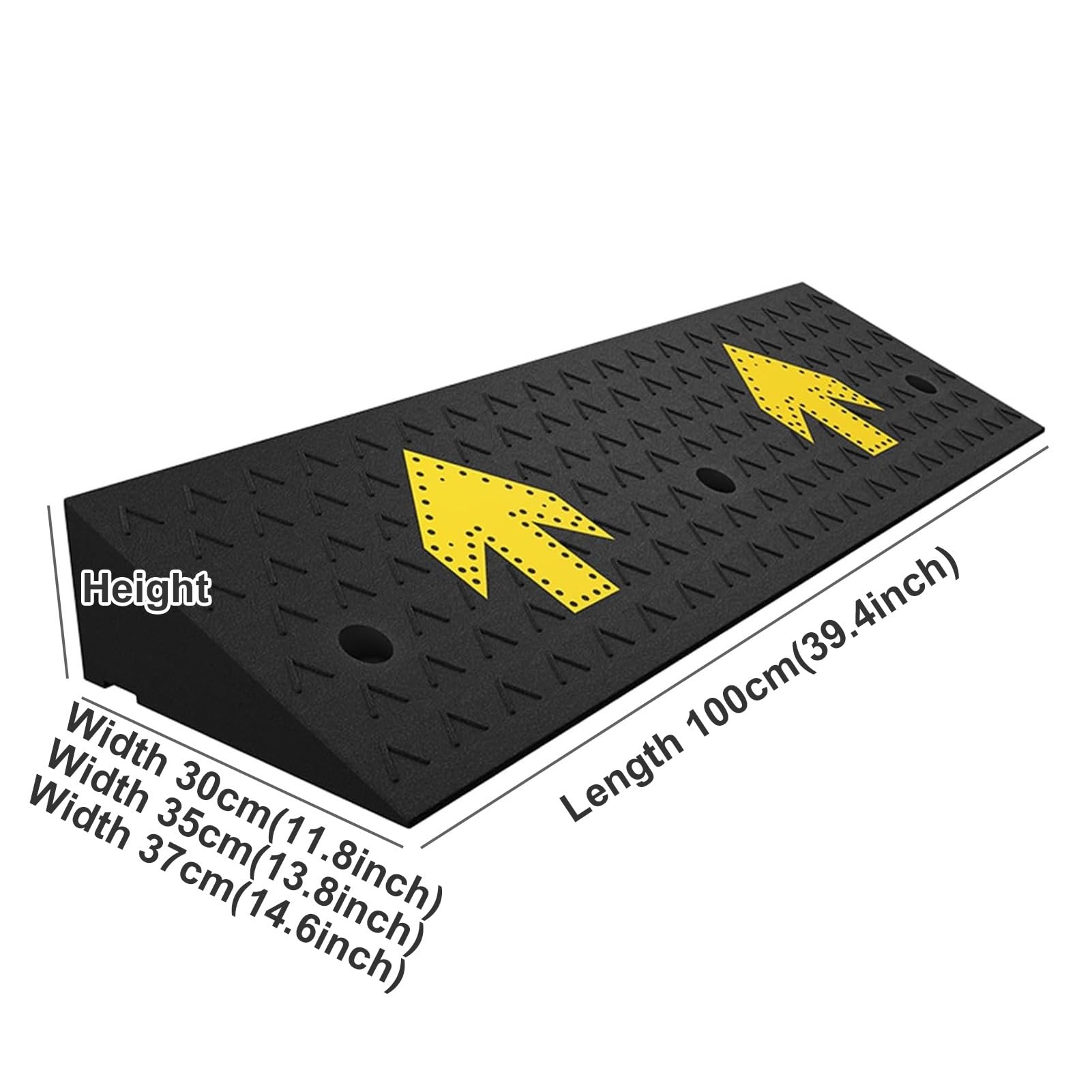 Gumowa rampa krawężnikowa, antypoślizgowa rampa załadunkowa, rampa progowa 10-17,8 cm, wytrzymała rampa wejściowa o udźwigu 4,989 kg