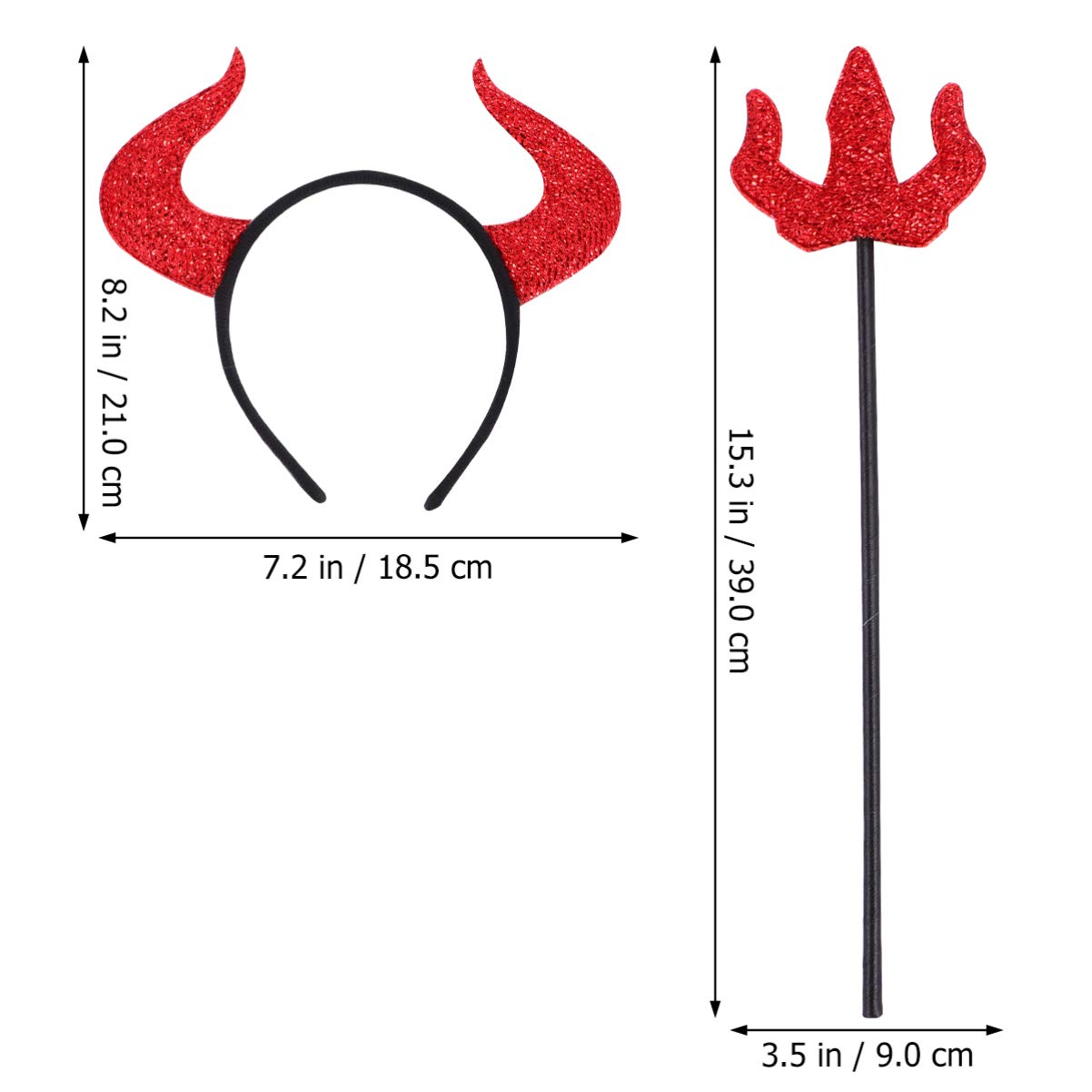 FOMIYES Mens Accessories 4pcs Halloween Devil Costume Set Horn Hair Red Devil Trident Red Demo Costume Accessories Kit Cosplay Prop Halloween Costume Prop Men Decor