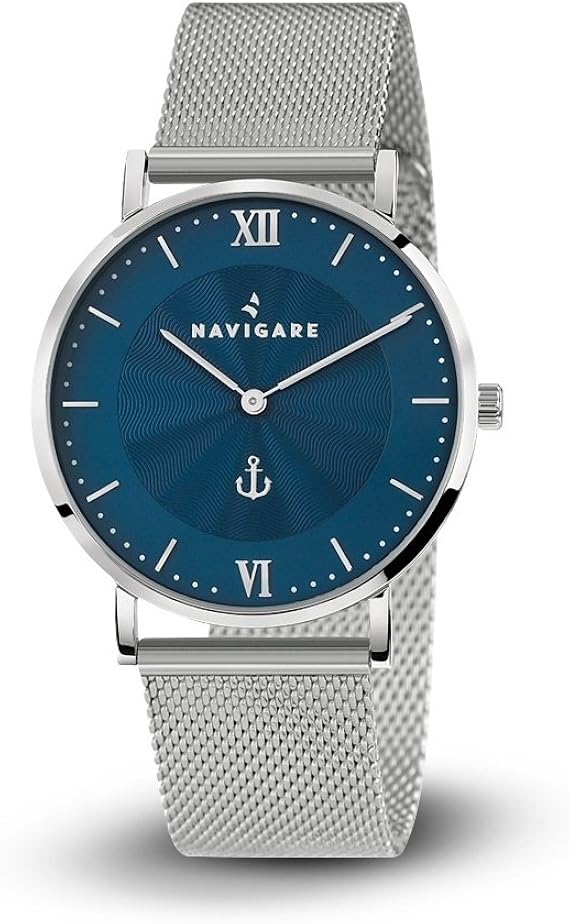 Orologio Navigare Itaca Acciaio Bianco Maglia Milanese : Amazon.it: Moda