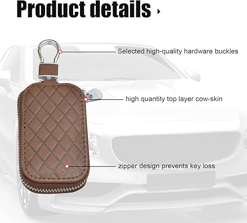 Miniatura 4 de cueclue 1 paquete de llaves de control remoto para automóvil, protector de llave de automóvil, funda universal para llavero (café)