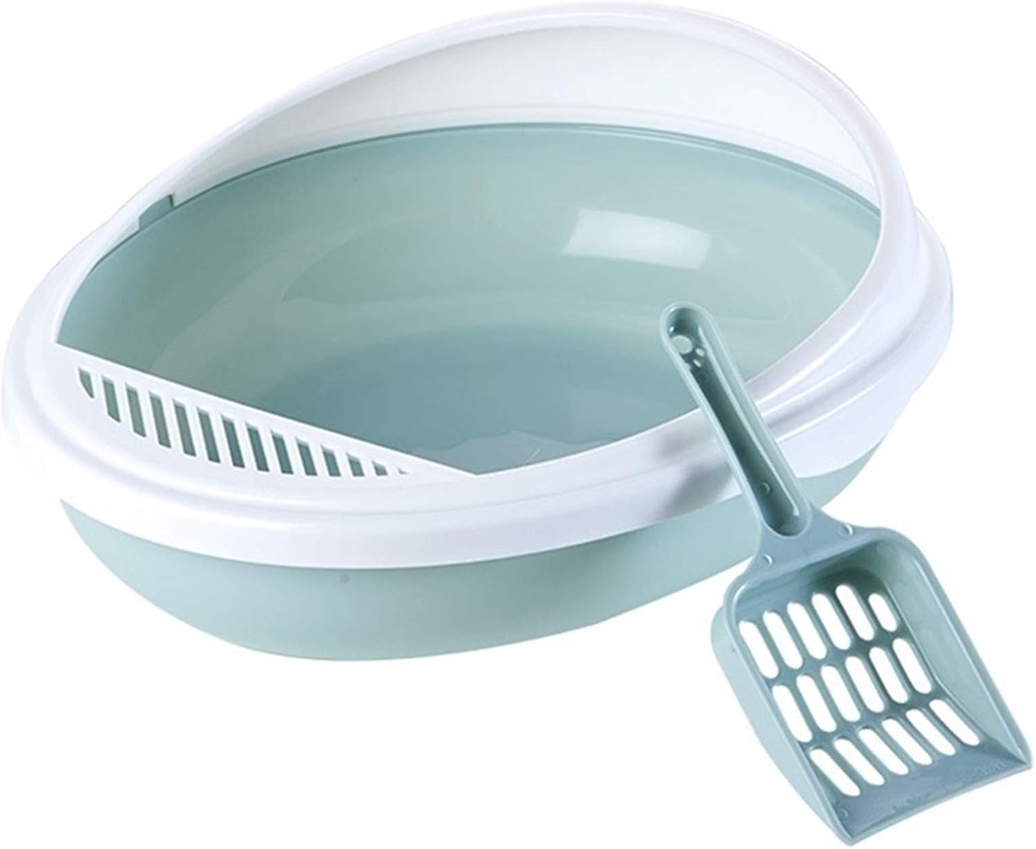 Pet Toilet Bed Pan Anti Splash Plastic with Scoop 41cm 25cm 9cm Green