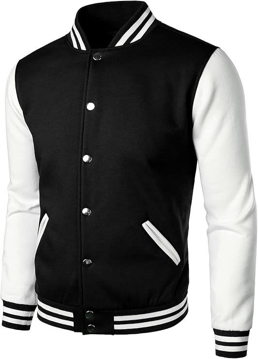HOOD CREW Mans Varsity Baseball Jacket Cotton Blend Letterman Jackets