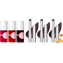 bayfree 3 PCS Lip Tint Stain Set + 3PCS All Black Sheer Universal Flattering Tinted Lip Balm, All-Day Hydrating & Nourishing
