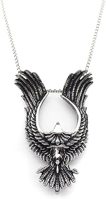 Eagle Pendant,Gothic Flying Bald Eagle Necklace for Men, Stainless Steel Viking Hawk Necklace Eagle Wing Necklace for Men Retro Rock Punk Animal Jewelry