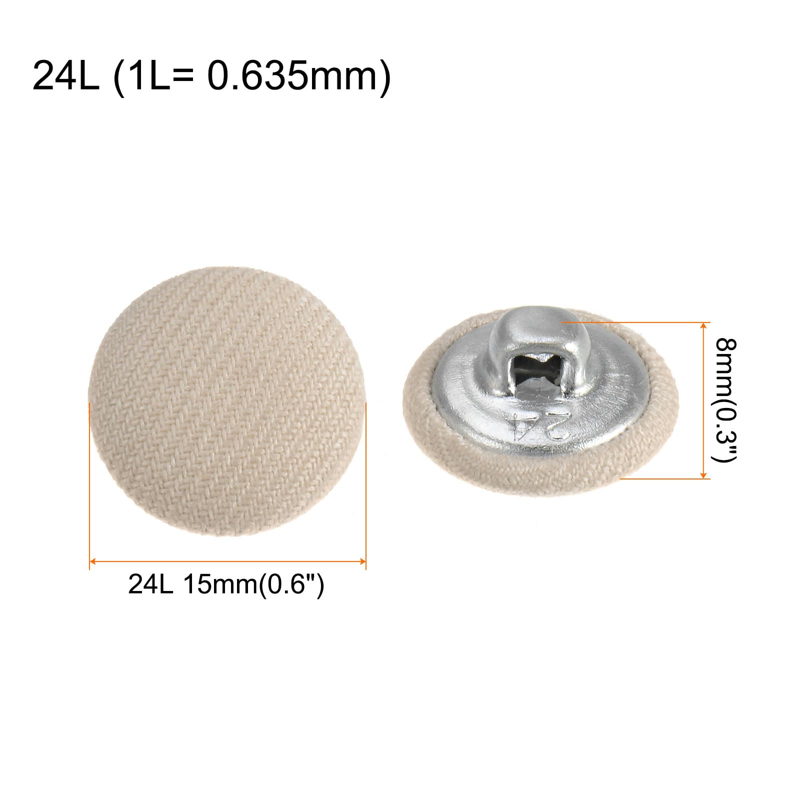 Harnstoff-Knöpfe 15mm & 20mm - 3 Stück Grau Für Bekleidung