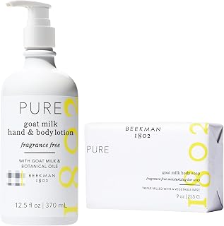 Pure Goat Milk Soap (9oz) and Body Lotion (12.5oz) Fragrance Free Bundle