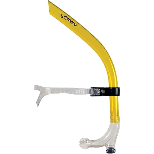 FINIS Original Center-Mount Swimmer's Snorkel for Lap Swimming and Swim Training, Yellow, Adult