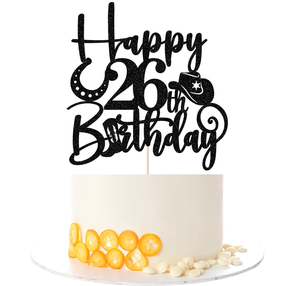 Kaoenla Cowboy Cake Topper-cowboy theme Happy 17th Birthday Decor,17th Birthday/Anniversary Party Decorations (26th) — image 1
