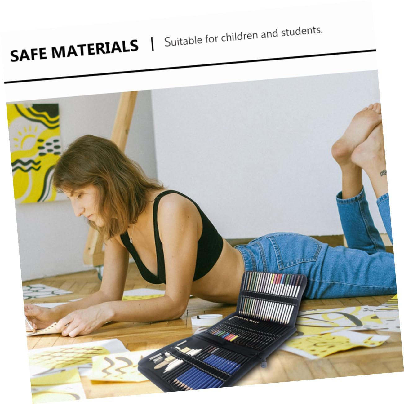 Set di Matite per Disegno da Schizzo per Studenti D'arte, 72 Pezzi | Matite per Disegno, Nero, Disegno Fluido e Punta Robusta, per Sketching e Coloring Books