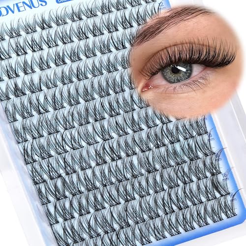 Goddvenus Eyelash Extensions Wispy Natural DIY C Curl Individual Lashes Clusters Black 10-16mm 300pcs