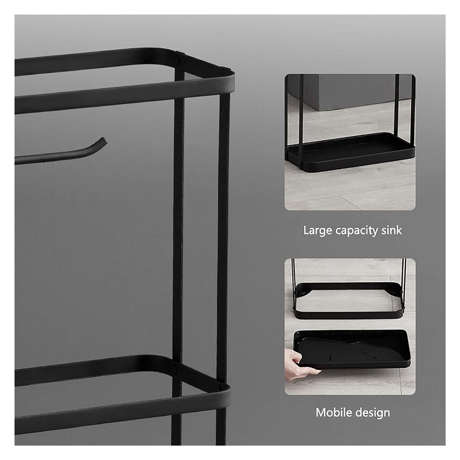 ブラックアイアン傘立て 傘立て ブラックアイアン 幅26.5cm｜おしゃれなインテリアの輸入