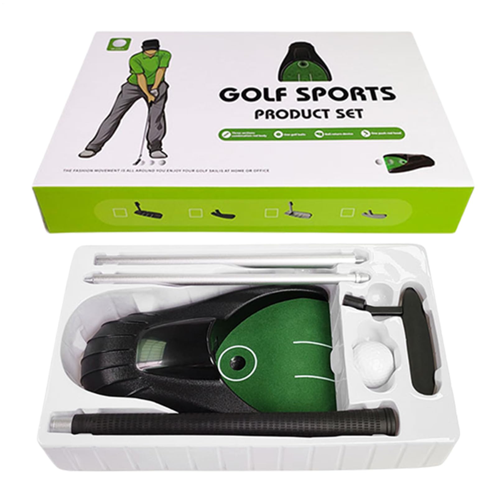 Putting Trainer para golf | Dispositivo de ejercicio ligero y resistente al desgaste para práctica de golf | Máquina de rebobinado automático de putter | Para hombres, mujeres, jóvenes y familia