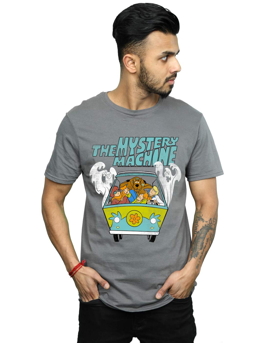 Absolute Cult Men's Charcoal Scooby Doo Mystery Machine T-Shirt Large