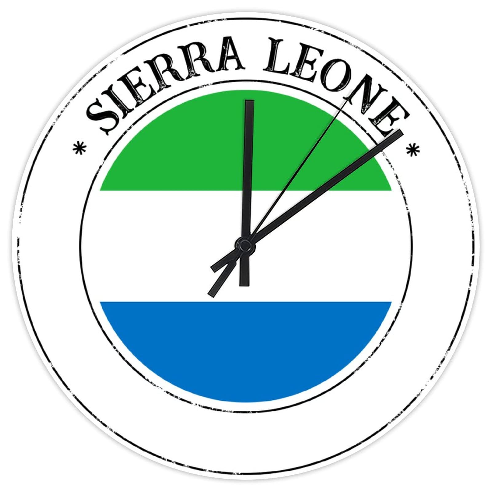 Horloge murale Sierra Leone pour décorer le salon ou la cuisine avec le drapeau national