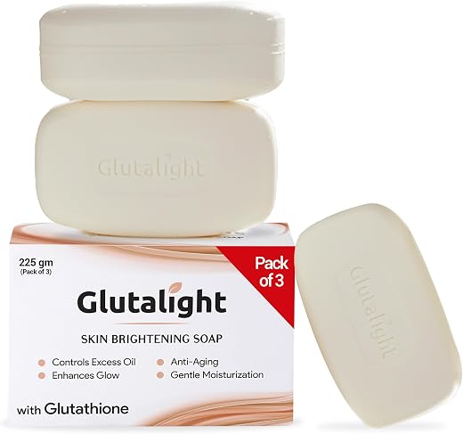 Glutalight | Glutathione | Fades Dark Spots &amp; Hyperpigmentation | Tan Removal Soap For Women &amp; Men | Helps Control Excess ...