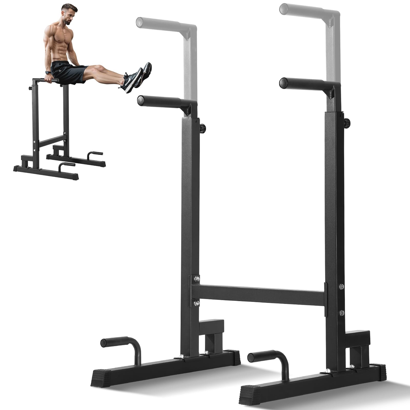 VEVOR Barre Dips, Capacité de 227 kg, Station de Dips Très Résistante avec Hauteur Réglable, Station de Barre d'Entraînement de Fitness, Barres Parallèles pour l'Entraînement de Force à la Maison