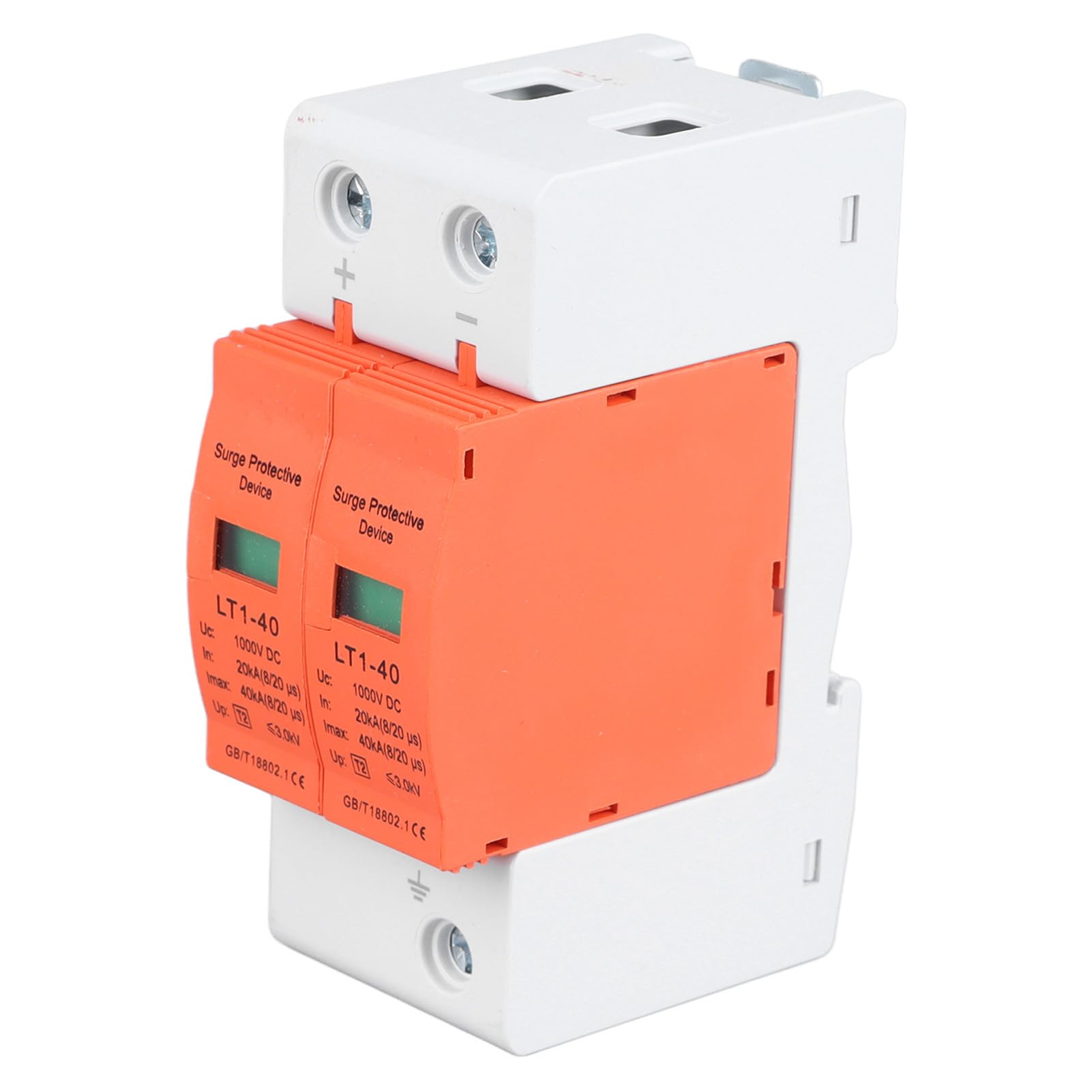 DC Voltage Arrester Device 20KA-40KA, Protective Device 1000V DC Photovoltaic 2P Protector with Overcurrent Overvoltage Protection
