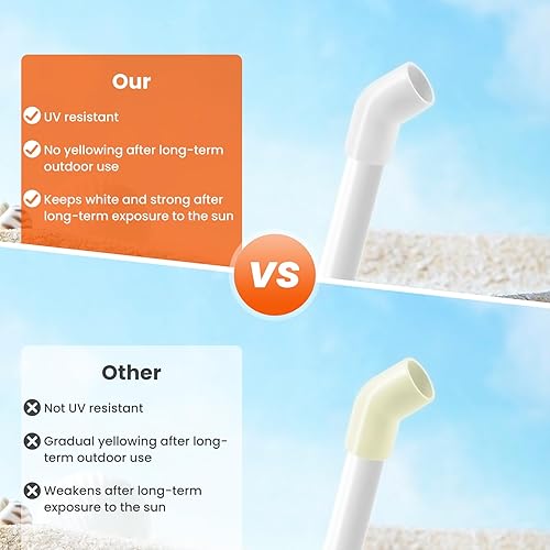 Miniatura 3 de SDTC Tech Paquete de 4 conectores de tubería de grado de muebles de 12 pulgada y 45 grados para estantes de PVC, estructura de soporte de jardín,