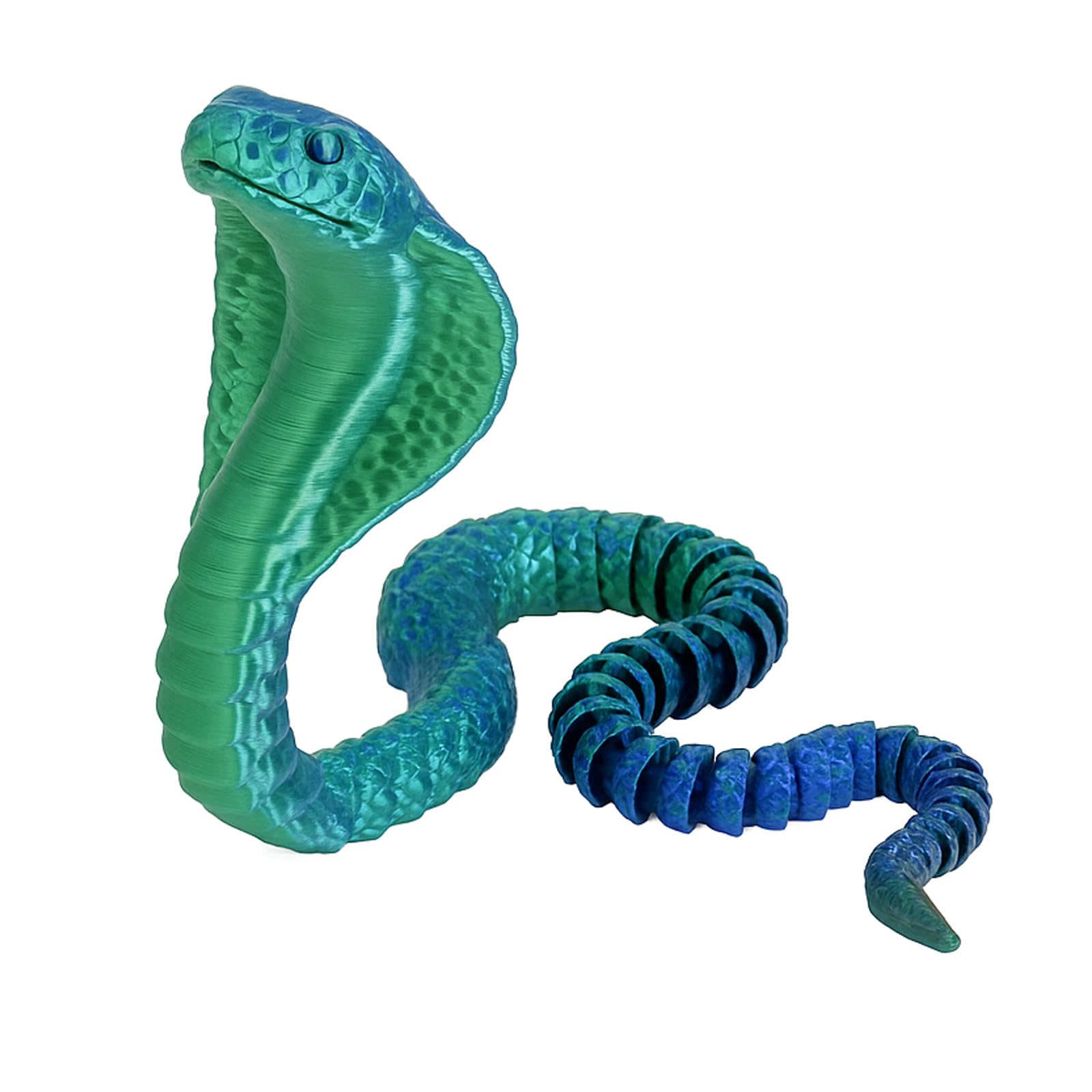zhongko 3D Printed Snake, Flexible 3D Printed Animals, Articulated Fidget Animal Toy, Realistic 3D Printed Cobra Desk Toys for Home, Office Desk Decoration