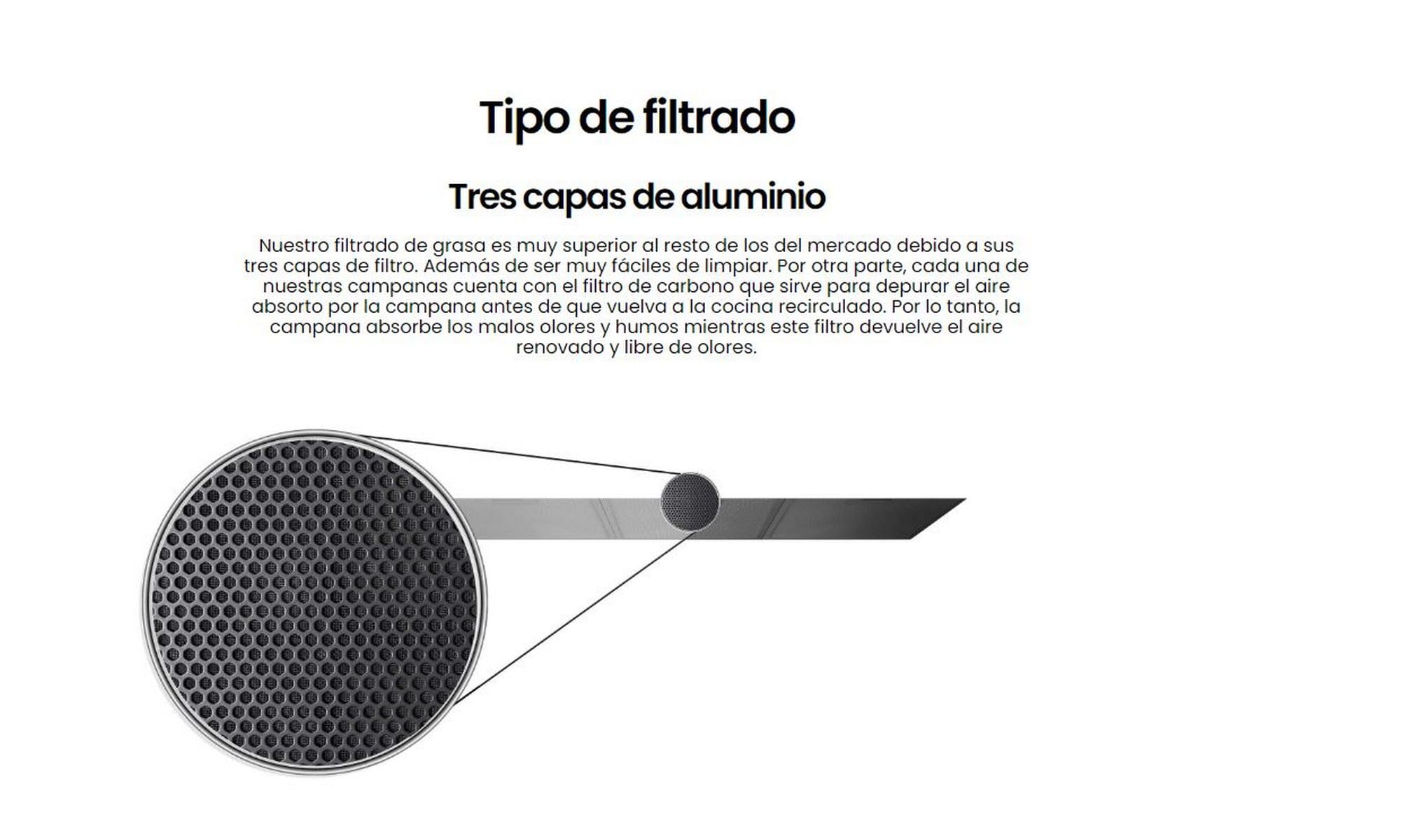 CAMPANA EXTRACCION ISLA CMPT-ISH99X INFINITON (90cm, 800m³/hC de extraccion, Campana tipo ISLA, Luces LED, 3 Niveles de potencia, Filtro de aluminio, Tocuh Panel, 67dB)