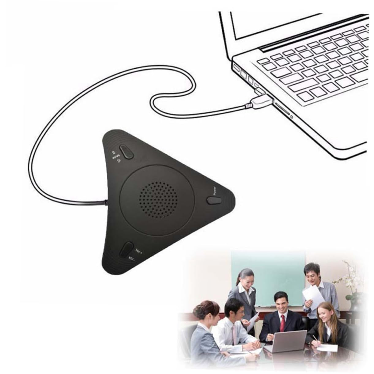 Micrófono Alta Sensibilidad Negro Direccional USB y Reducción de Eco