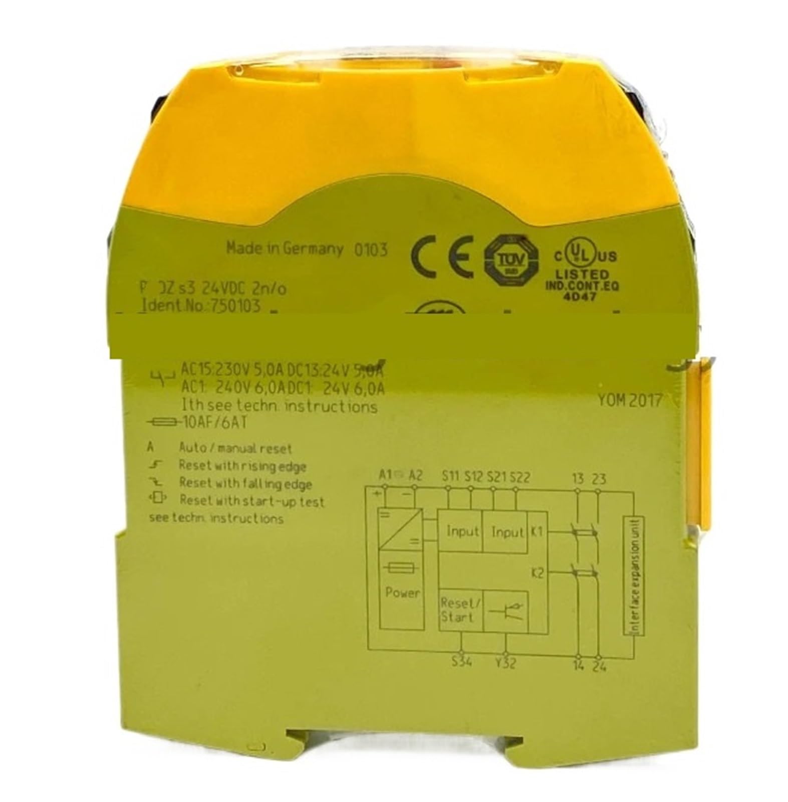 CLEUFWKO Relay PNOZS3 24VDC 2 n/o 750103 751103(751103)
