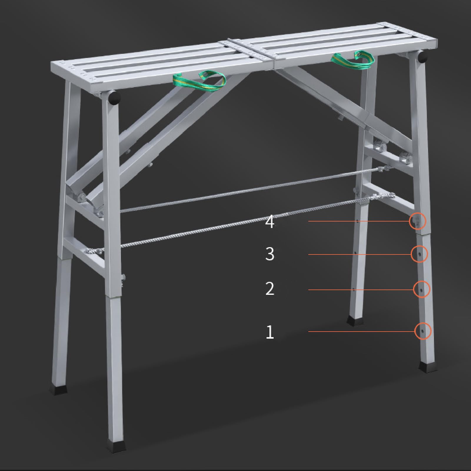 Plataforma Plegable con trampilla, andamio Ajustable para escaleras, Soporte de Trabajo portátil para Lavar vehículos, Pintar y Decorar.