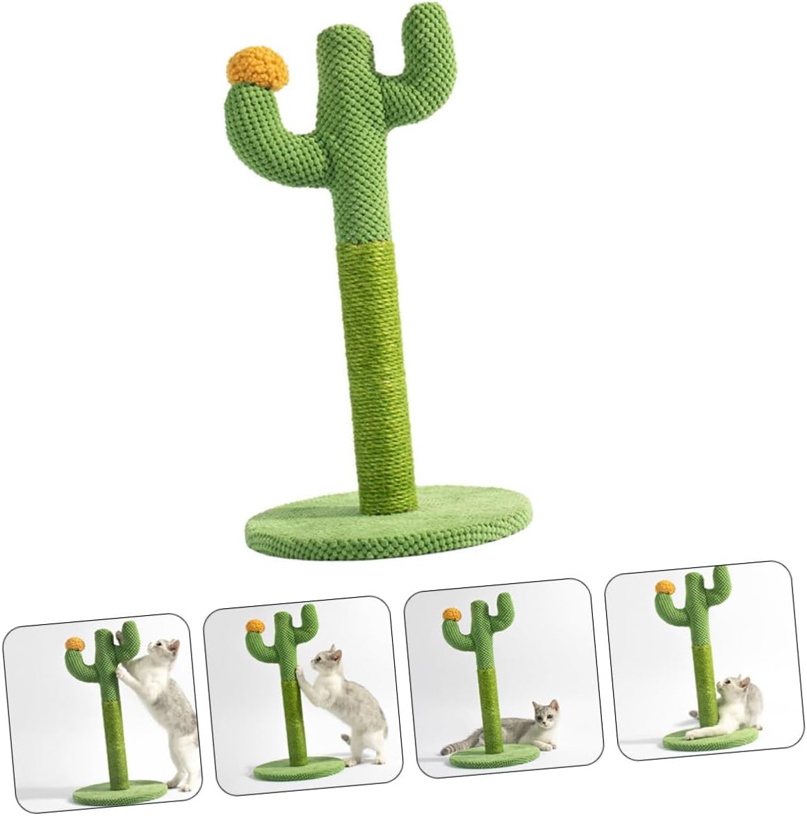 Cactus Cat Scratching Post Small 29x33cm Sisal Climbing Tower Vertical Wear-Resistant Kitten Scratcher for Indoor Household Cats