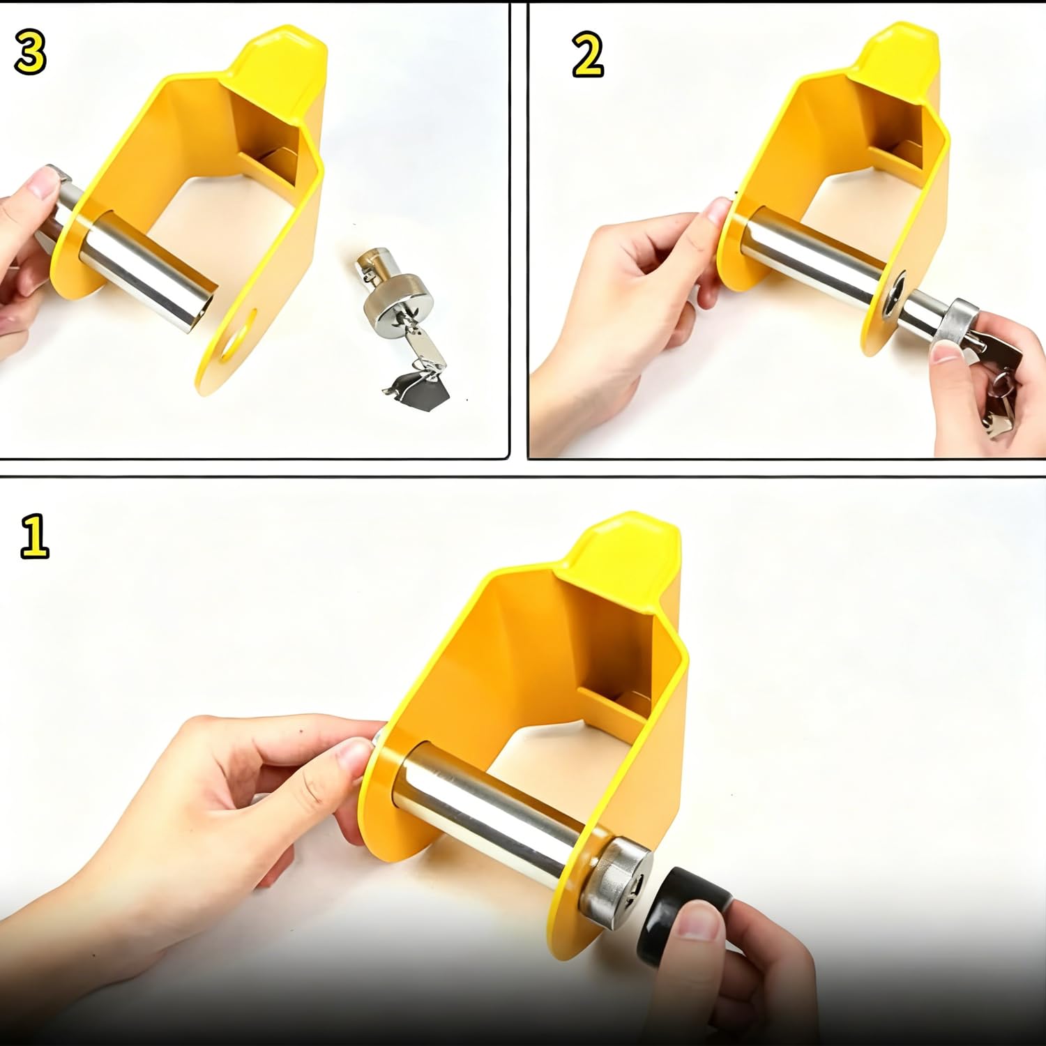 Antirrobo de Disco para Remolque con Llave, Cerradura de Seguridad para Cubierta de Trailers, Duradero y Fácil de Instalar para Uso en Vehículos