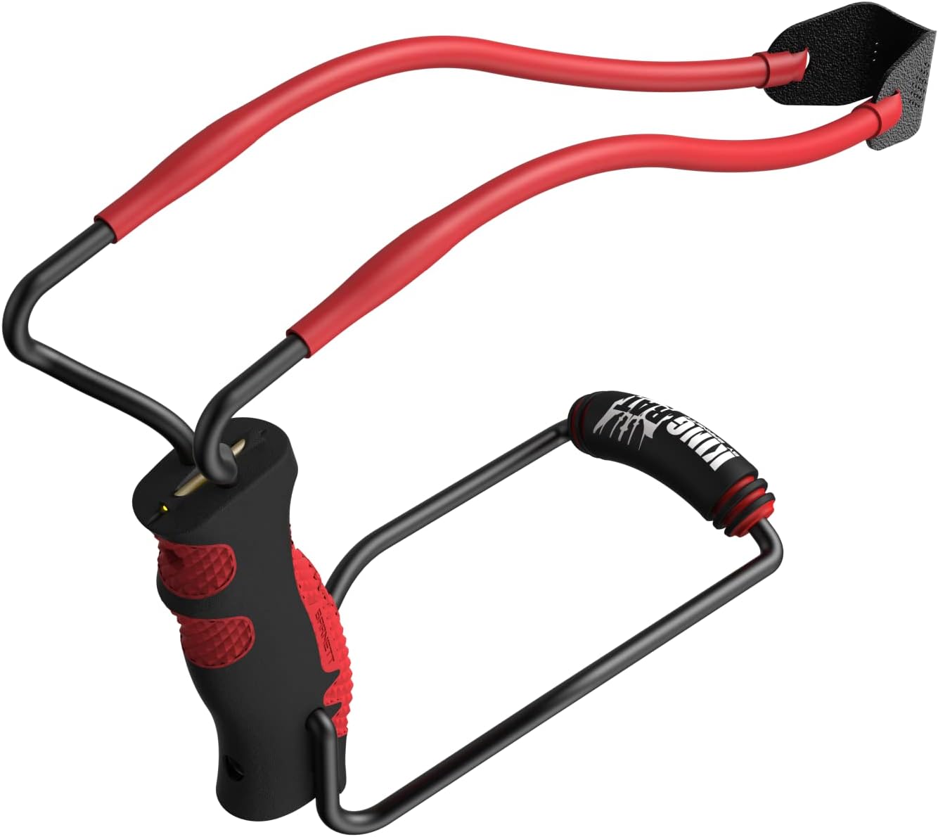 Barnett King Rat Slingshots, Black Widow Slingshot with Stabilizer & Brace, Includes Magnum Power Bands, Practice Ammo, & Brushed Leather Pouch