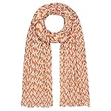  Japanwelt Cottonschal crash 100% Baumwolle 110 x 180 cm Orange/Weiß Schuppenmuster