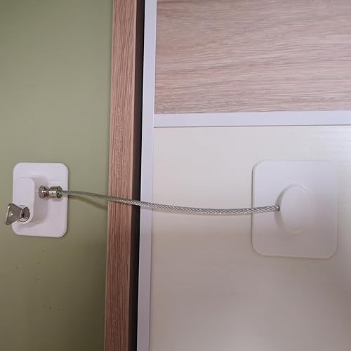 Miniatura 5 de YEYA Cerradura de nevera cerraduras de gabinete a prueba de bebés con llaves cerraduras de seguridad para niños para gabinetes paquete de 4