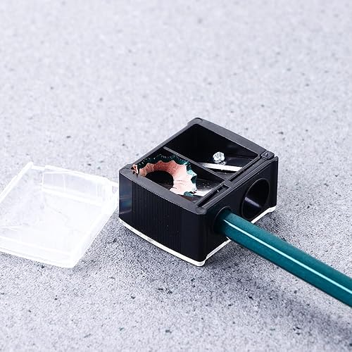 Miniatura 5 de Sacapuntas cosméticos portátiles de doble agujeros, sacapuntas de lápiz de mano multiusos Sacapuntas de maquillaje con tapa