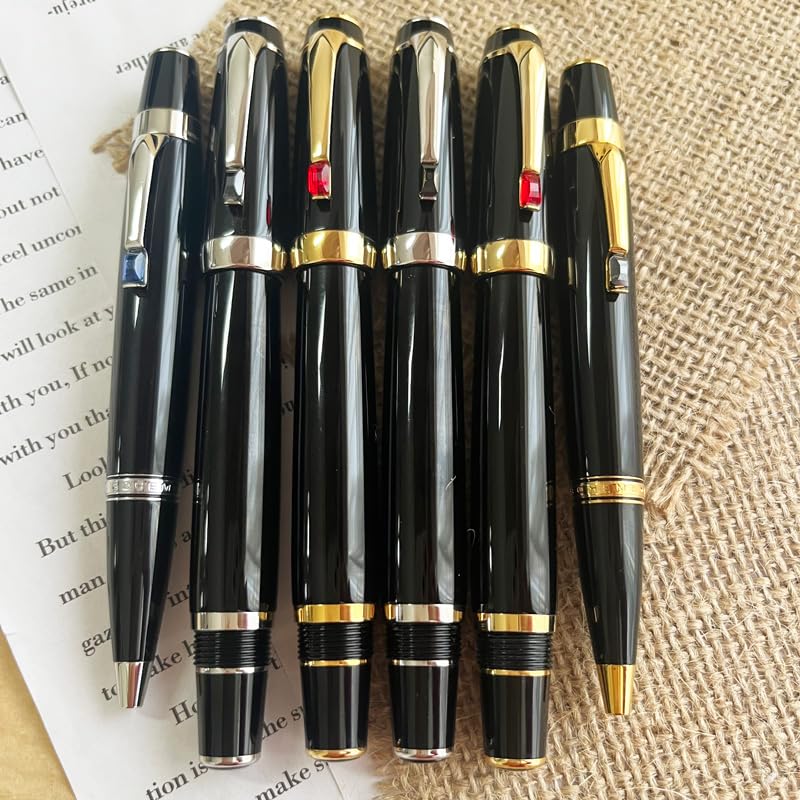 Stylo-plume de luxe à pointe rétractable avec pince diamant et stylo de poche - 3