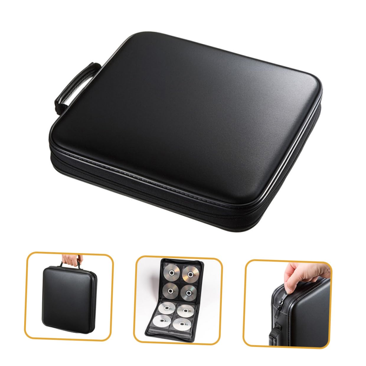 Borsa Porta CD in Plastica con Zip Custodia Portatile per Dischi CD Dvd Leggera e Protettiva per Viaggi e Uso Esterno