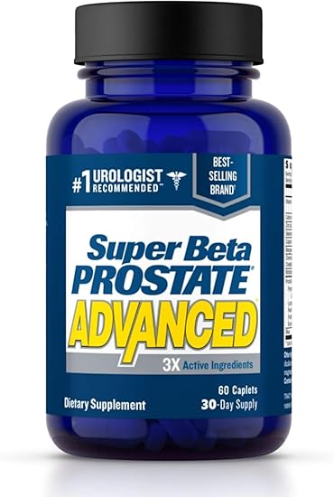 Super Beta Prostate Advanced Prostate Supplement for Men – Reduce Bathroom Trips, Promote Sleep, Support Urinary Health & Bladder Emptying. Beta Sitosterol not Saw Palmetto. (60 Caplets, 1-Bottle)