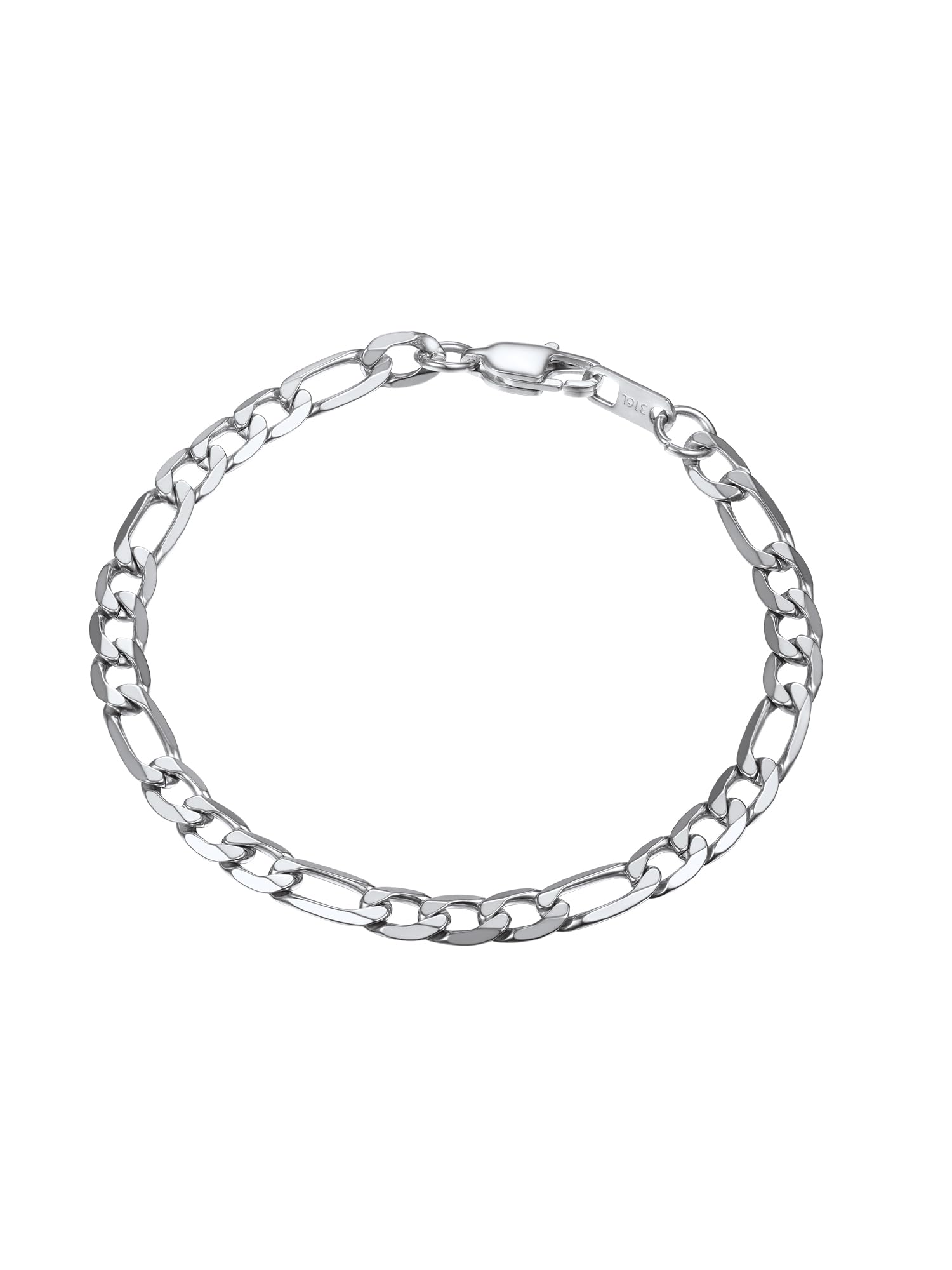 PROSTEEL Pulseras Hombre Mujer de Cadenas Fígaro de Acero Inoxidable, 6mm/9mm/13mm Ancho, Dorado/Plateado/Negro, 19cm/21cm Longitud