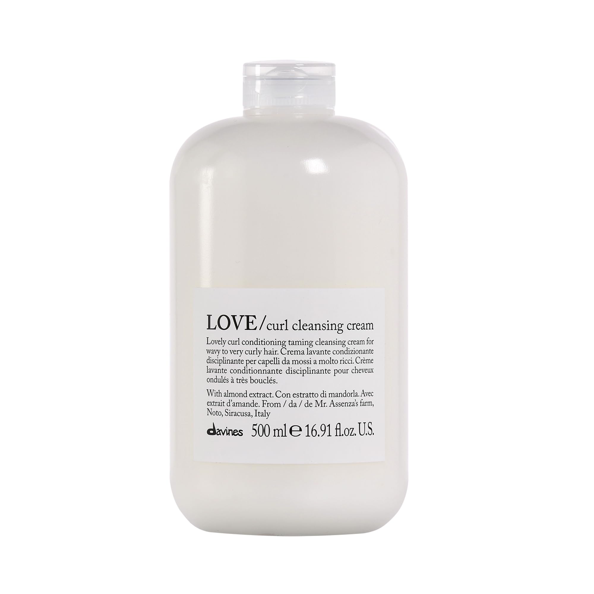 Davines LOVE Curl Cleansing Cream, All In One Shampoo and Conditioner, Soften and Hydrate Wavy And Curly Hair, 16.9 Fl. Oz