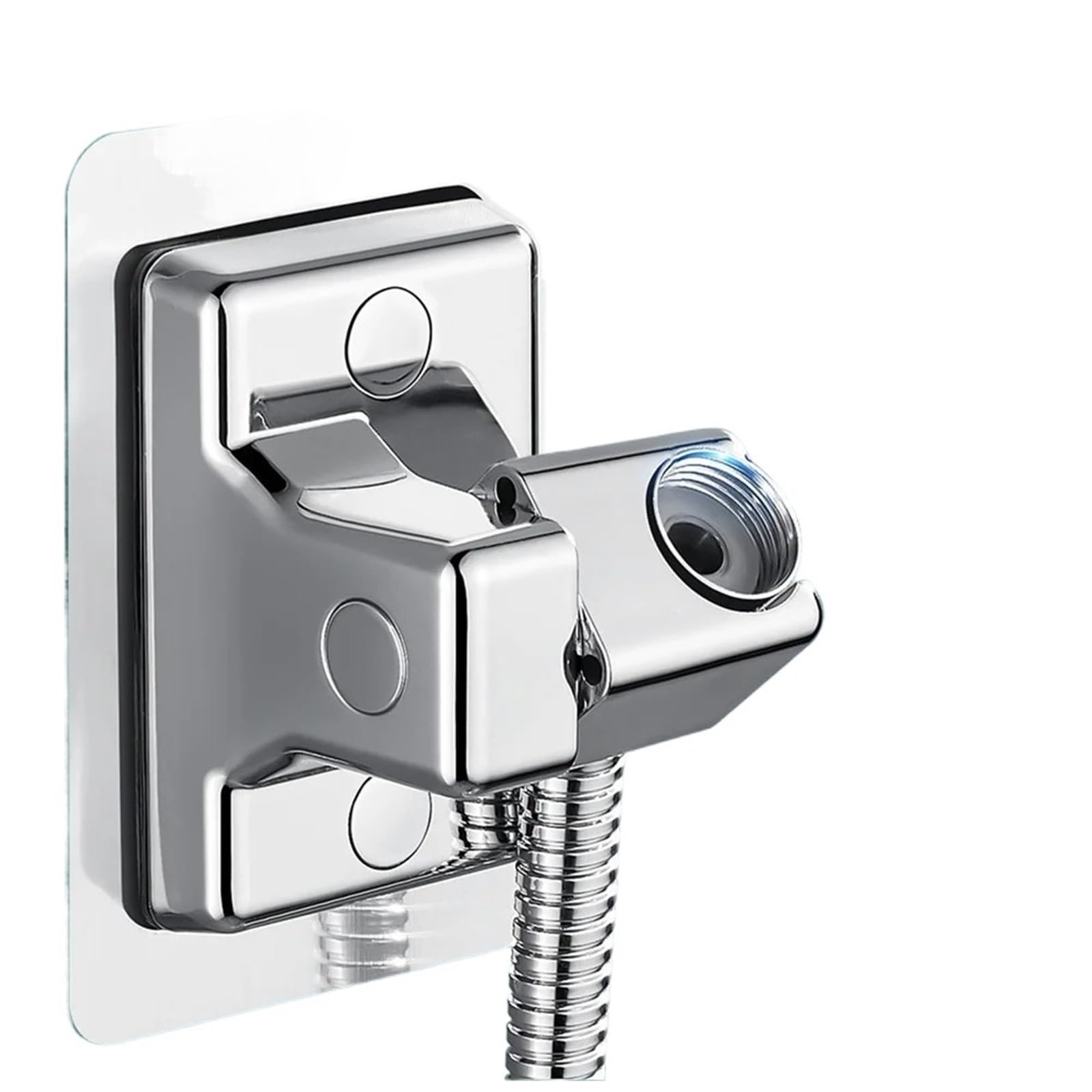Djskldf Sliver Shower Head Holder 1Pc Shower Head Holder Adjustable Wall Mounted Self-Adhesive Showerhead Handheld Bracket Bathroom Accessories(Sliver)