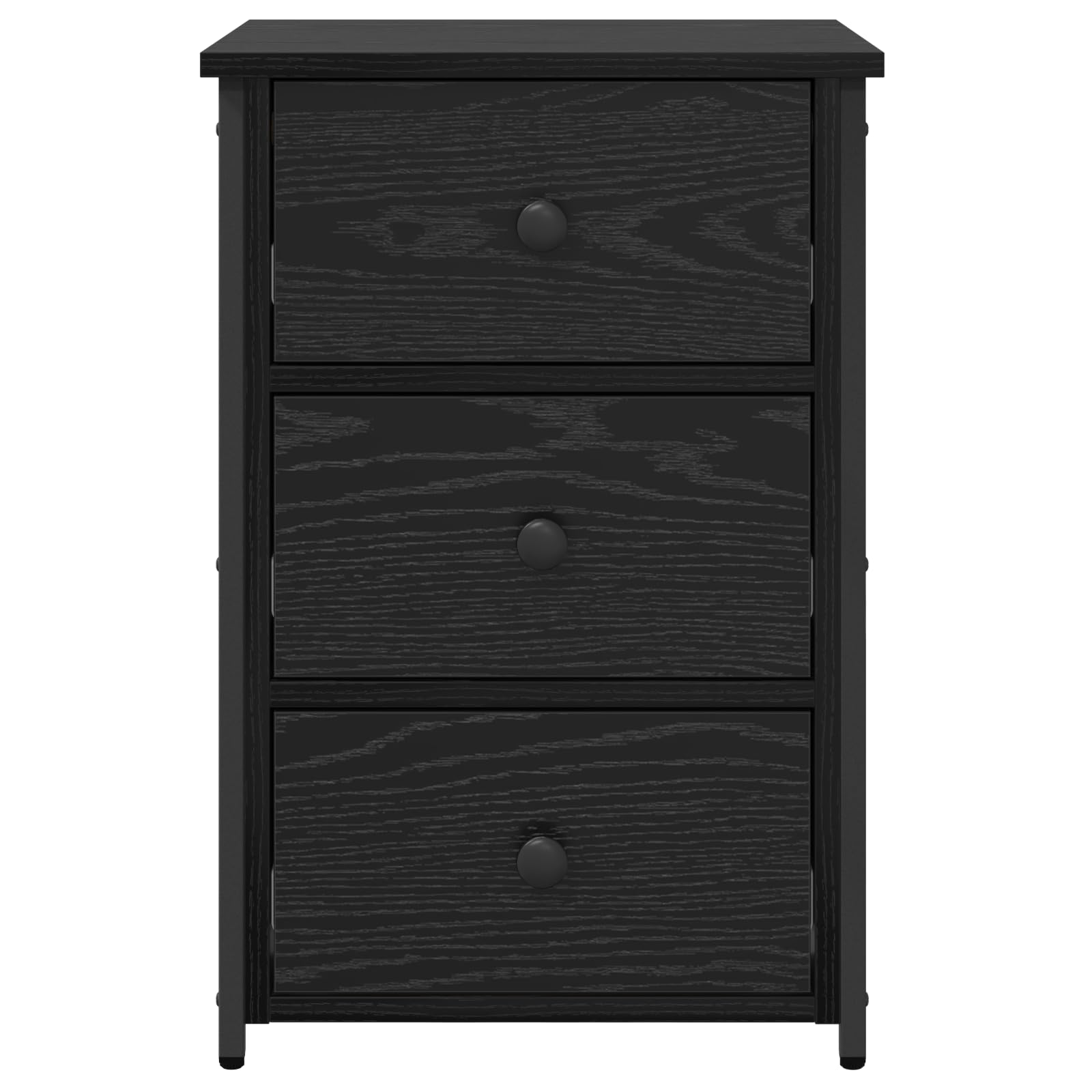 Black Oak Nachttisch Set mit 6 Schubladen, Schlafzimmer Nachttische in schwarzer Eiche, Stauraum Lösung, moderne Nachttische mit Schubladen, stilvolles Möbel Set