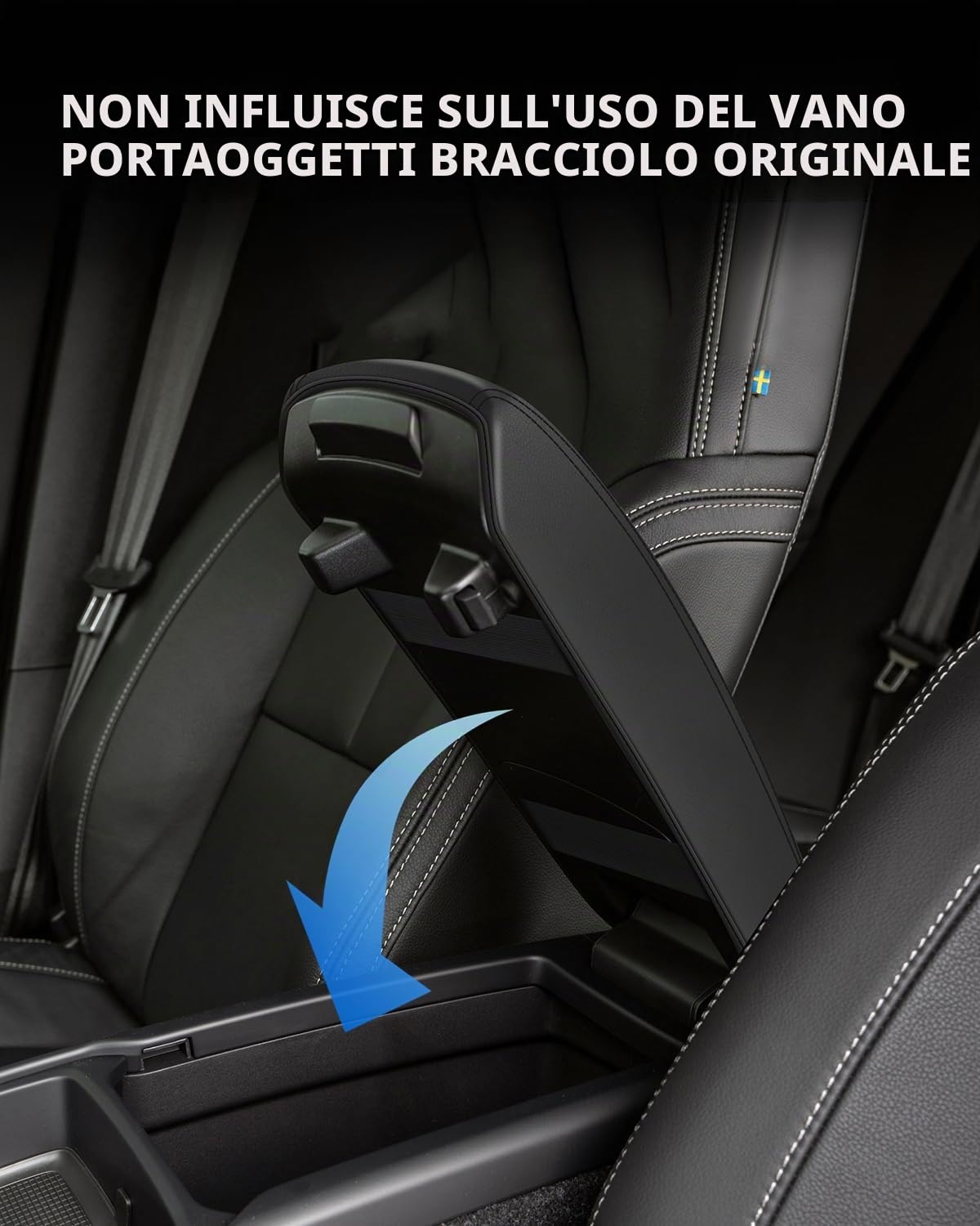 Copertura per braccioli per V0LV0 XC40 2018-2025, copertura per bracciolo centrale in pelle PU, C40 Recharge protezione bracciolo per console centrale accessori per sollevare il bracciolo