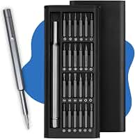 Kit Chave de Precisão 24 em 1 — Ponteiras Magnéticas Phillips Torx Pentalobe | Reparo Celular Notebook Drone Relógio Óculos Eletrônicos | Estojo Organizador Compacto com Cabo em Alumínio
